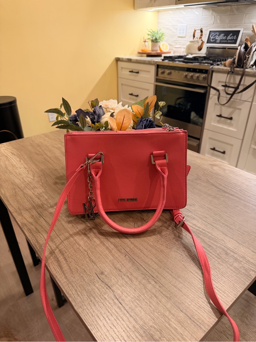 Steve Madden Hot Pink Satchel with Removable Strap